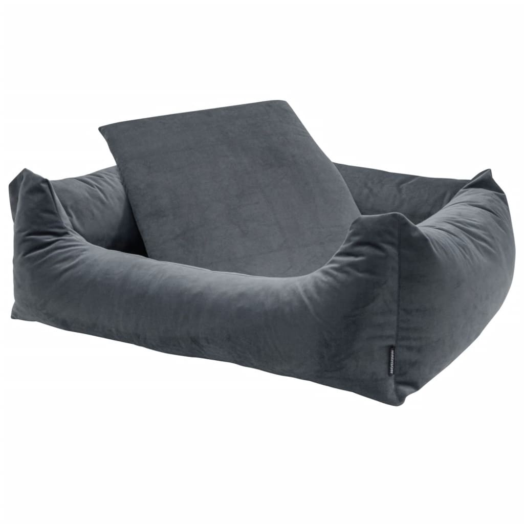 Madison hondenbed fluweel 100x80x25 cm grijs
