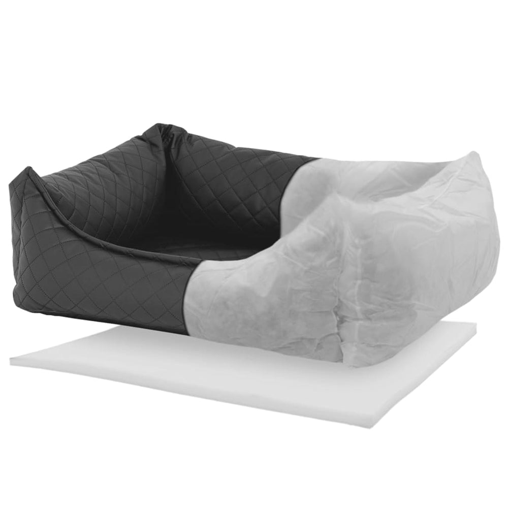 Madison hondenbed skai ruit 100x80x25 cm grijs