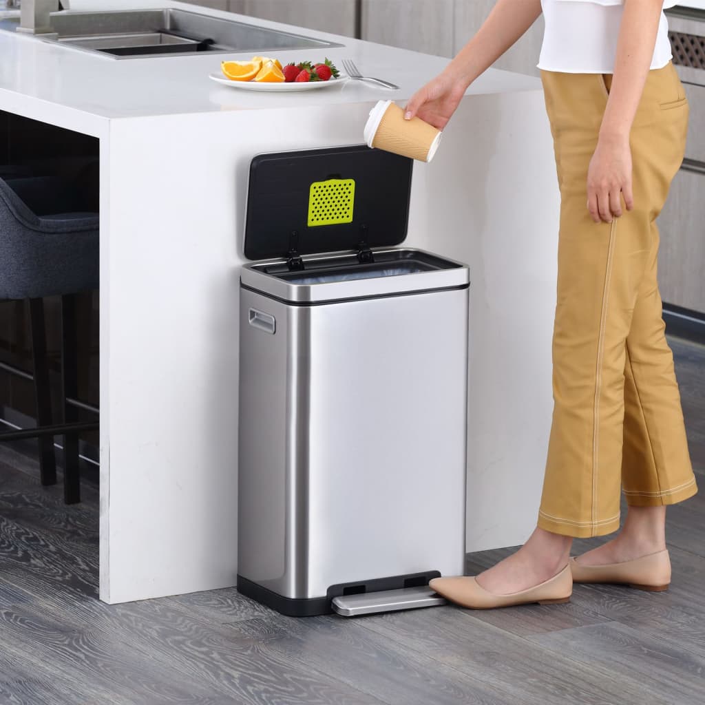 Eko pedaalemmer x-cube 30 l matzilverkleurig