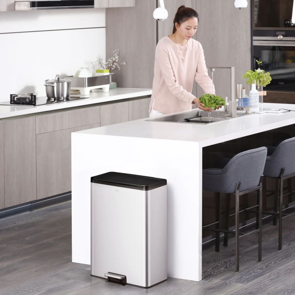 EKO EKO Pedaalemmer Essential 2x20 L matzilverkleurig