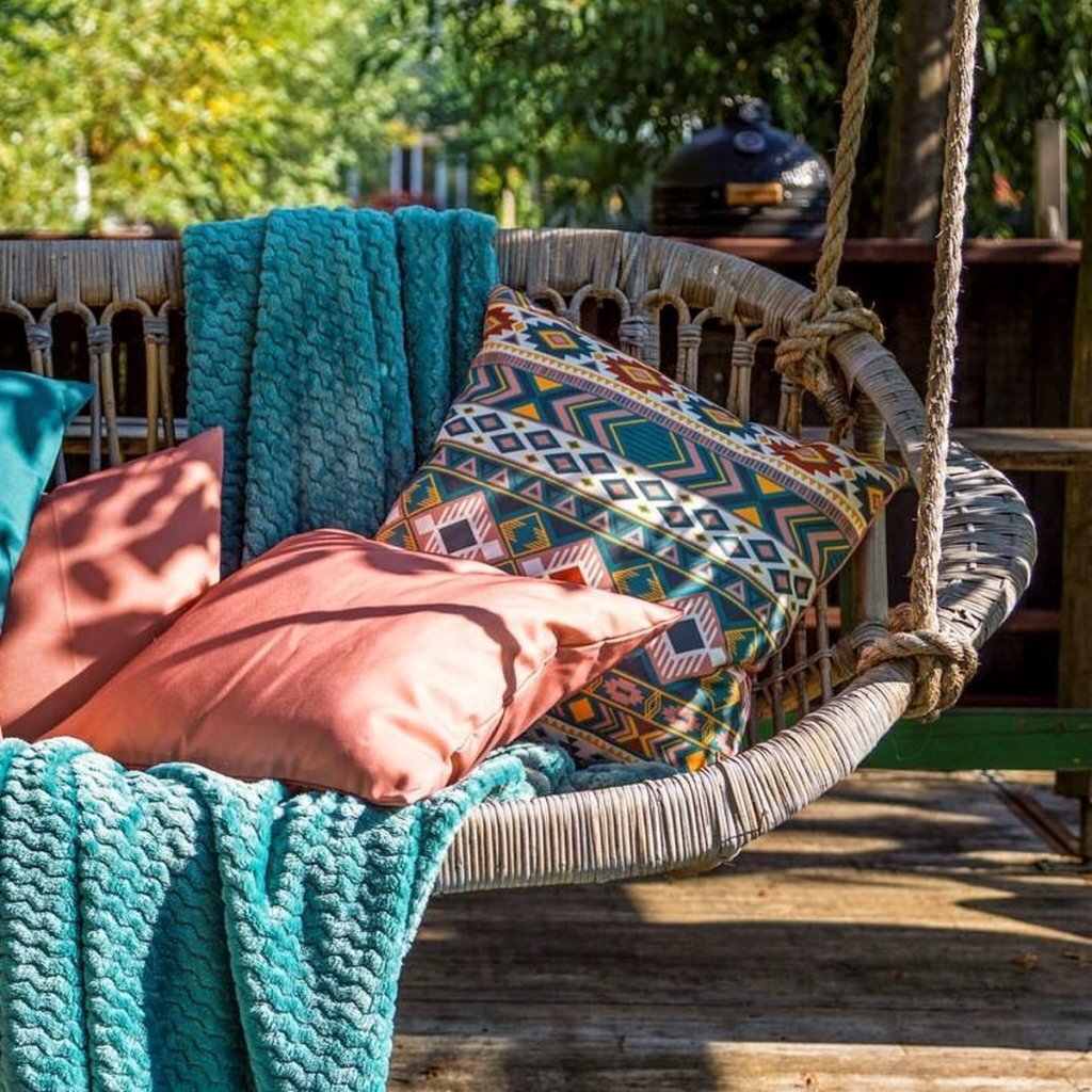 Basic Dutch Decor Sanssari buitenkussen saliegroen 45x45 cm