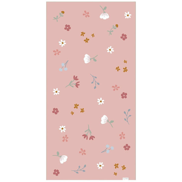 Merkloos sans marque little dutch pink flowers strandlaken 60x120 cm lichtroze