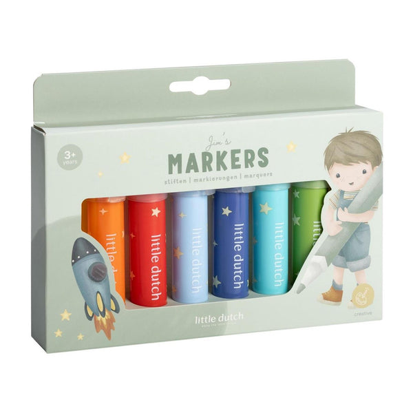 Little dutch jim viltstiften kort dik set van 8 stuks