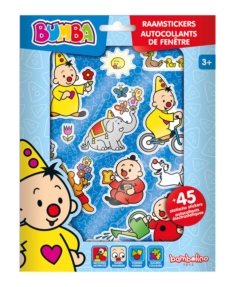 Bambolino bumba verplaatsbare raamstickers - 4 vellen - met speelachtergrond - peuter en kleuter speelgoed - knutselen - voor meisjes en jongens - vanaf 3 jaar - speelgoed kinderen - totum