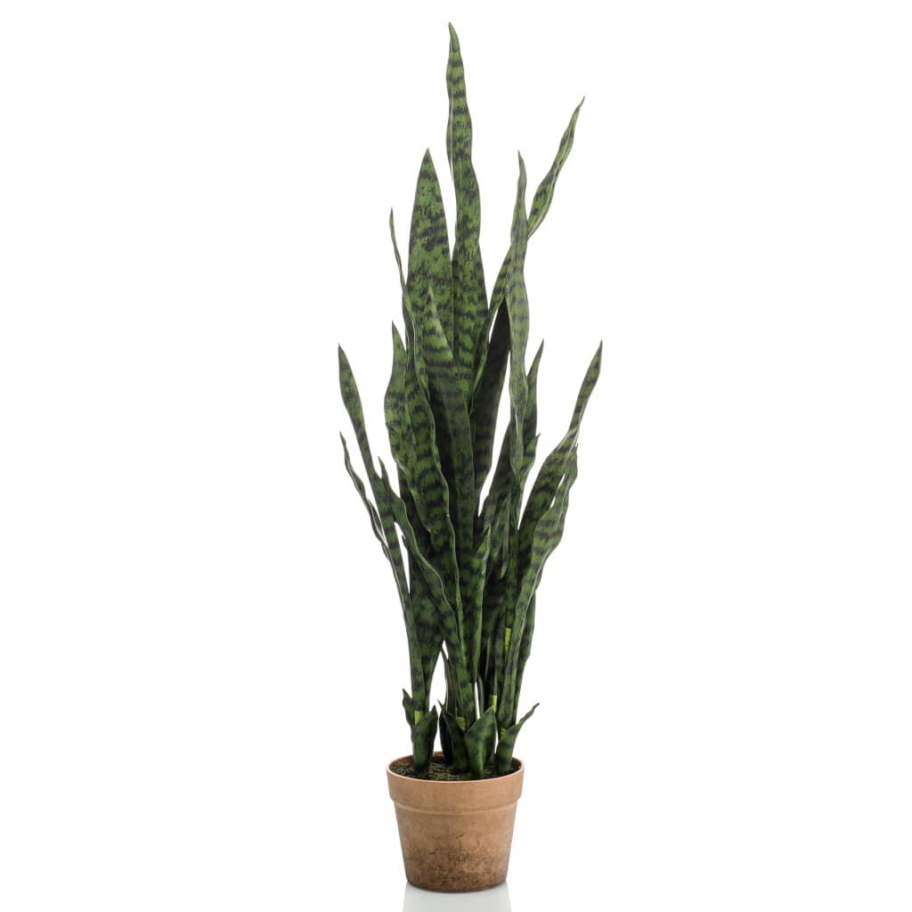 Smaragdgroene kunstplant in pot sanseveria 84 cm