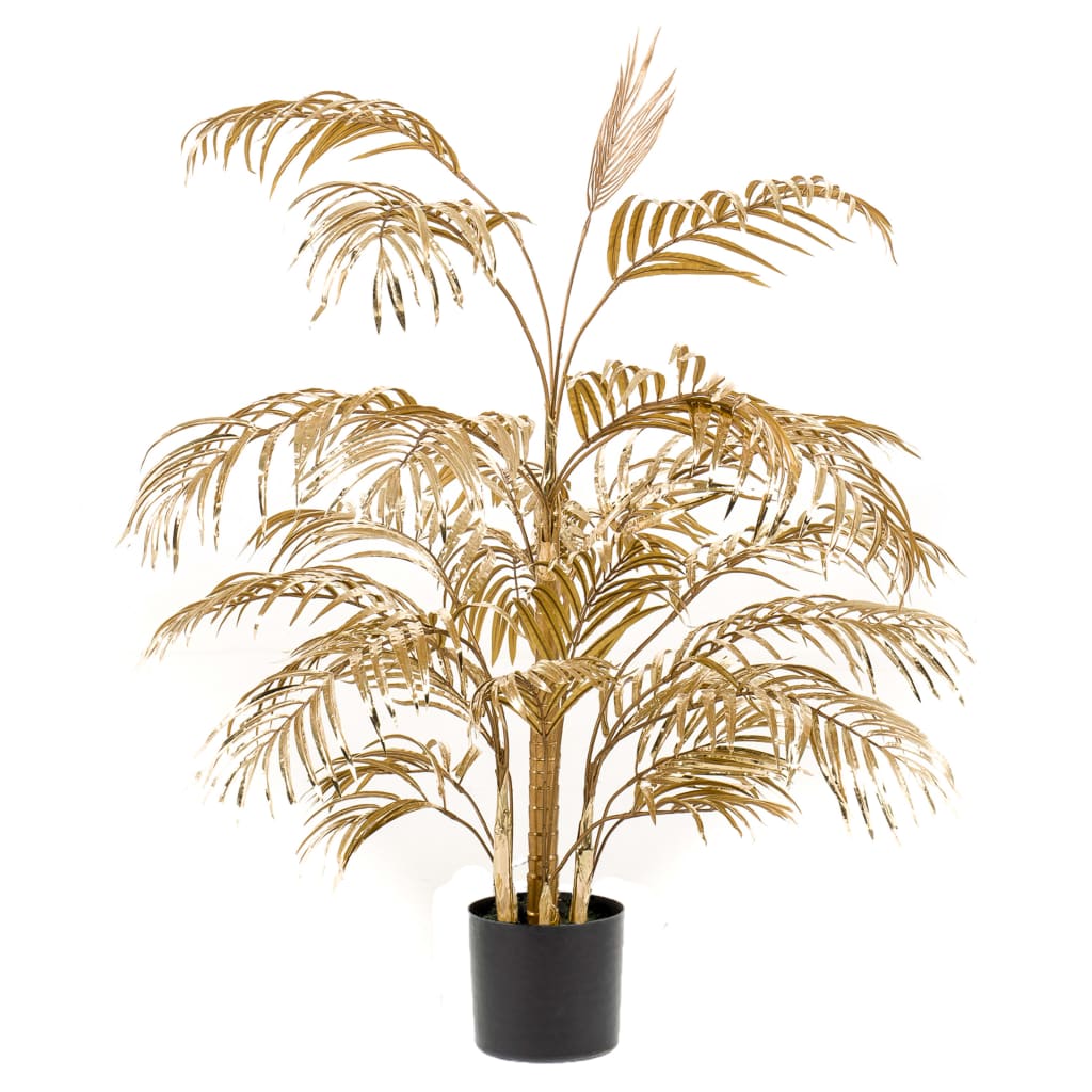 Emerald kunstplant areca palmboom 105 cm goudkleurig