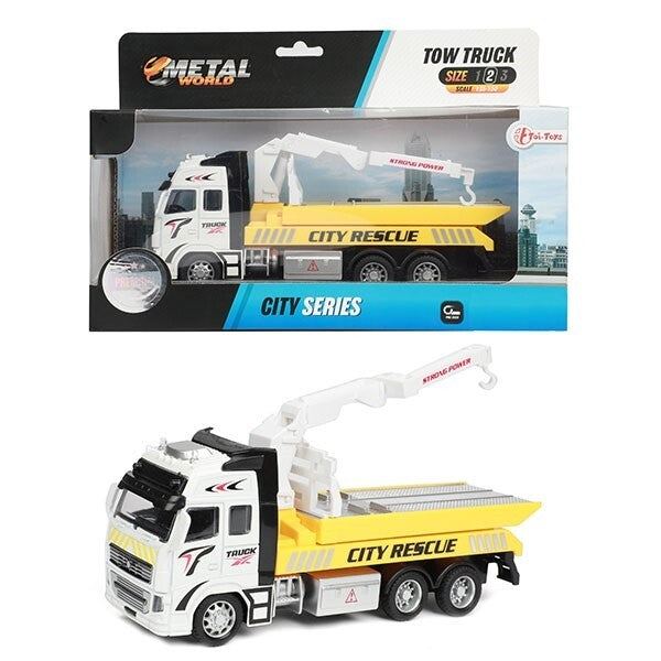 Toi-toys slaapwagen metaal junior 25 x 12 cm geel wit zwart