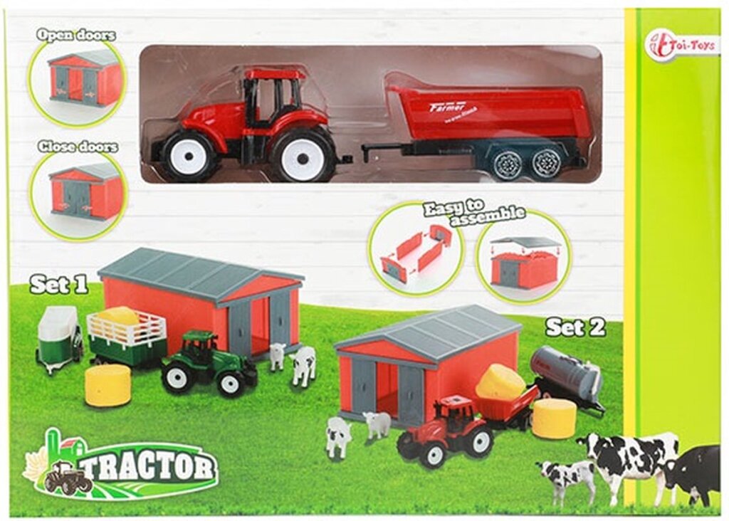 Toi-toys toi speelgoed tractorset met schuur verschillende uitvoeringen