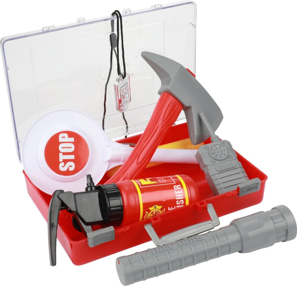 Toi-toys toi toys brandweerkoffer met accessoires 25x16x6cm