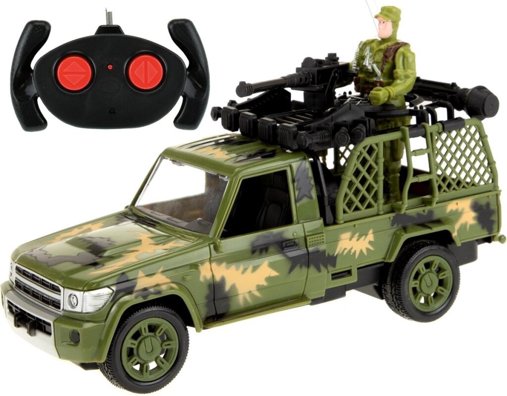 Leger auto-jeep militair met soldaat rc
