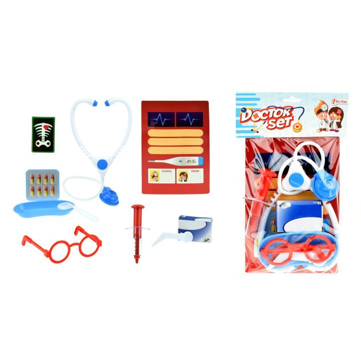 Doktersset met stethoscoopspuit en accessoires