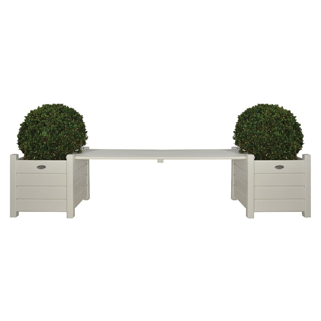 Esschert design bank met plantenbak wit cf33w