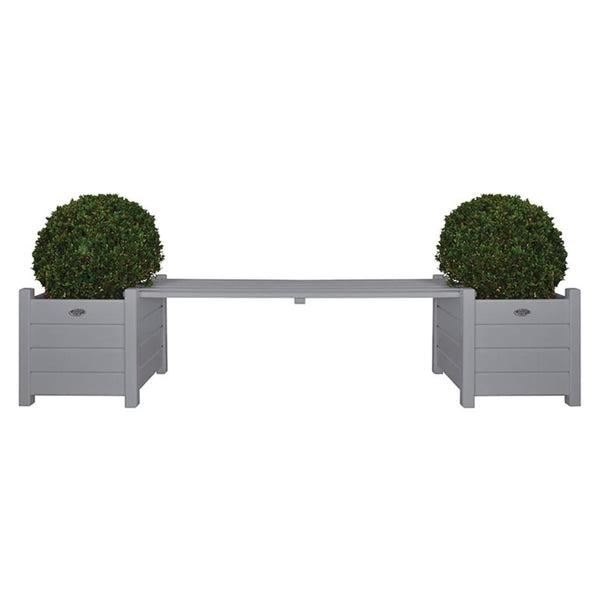 Esschert design bank met plantenbak grijs cf33g