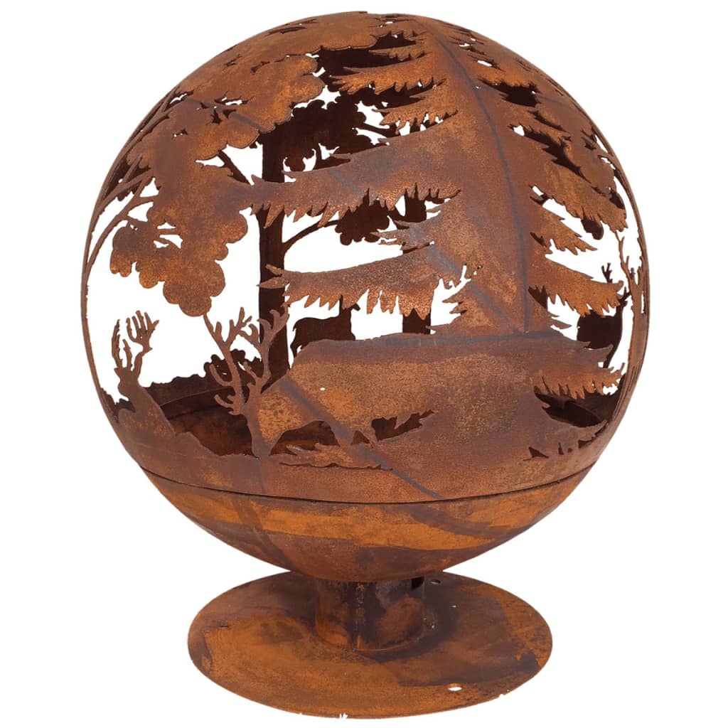 Esschert Design Esschert Design Vuurschaal laser gesneden 57,5 ​​x 57,5 ​​x 66 cm roest FF261