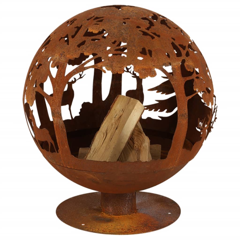 Esschert Design Esschert Design Vuurschaal laser gesneden 57,5 ​​x 57,5 ​​x 66 cm roest FF261
