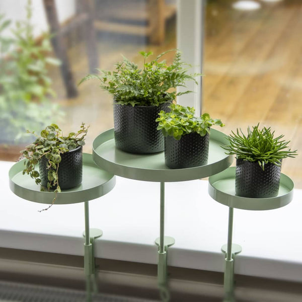 Esschert design plantenblad met klem rond l groen