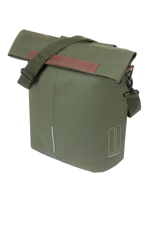 Basil Tas City Shopper Vegan Leer | Mosgroen