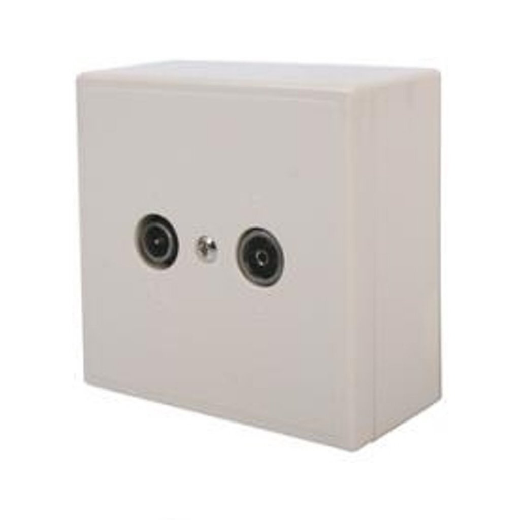 Skytronic 122223 antennecontactdoos wit