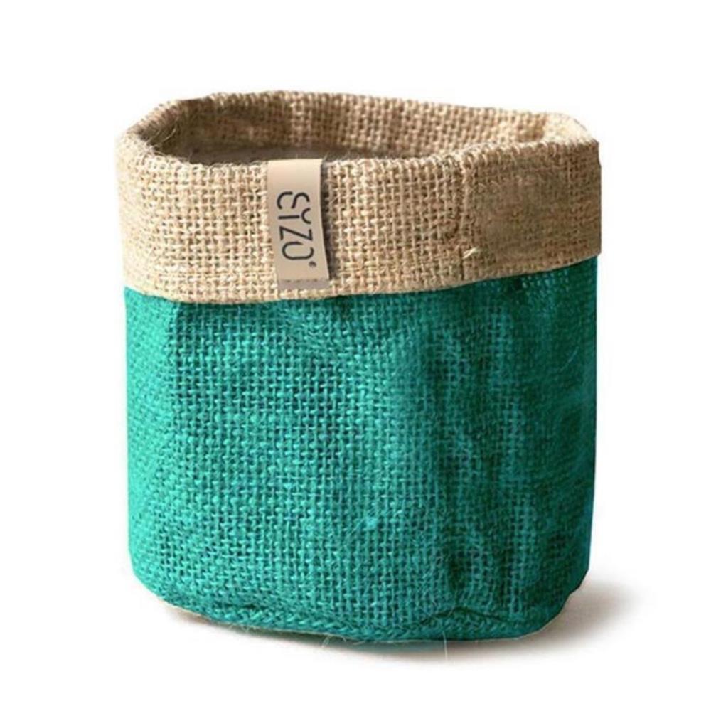 Sizo waterdichte plantenzak van jute 20 cm petroleum