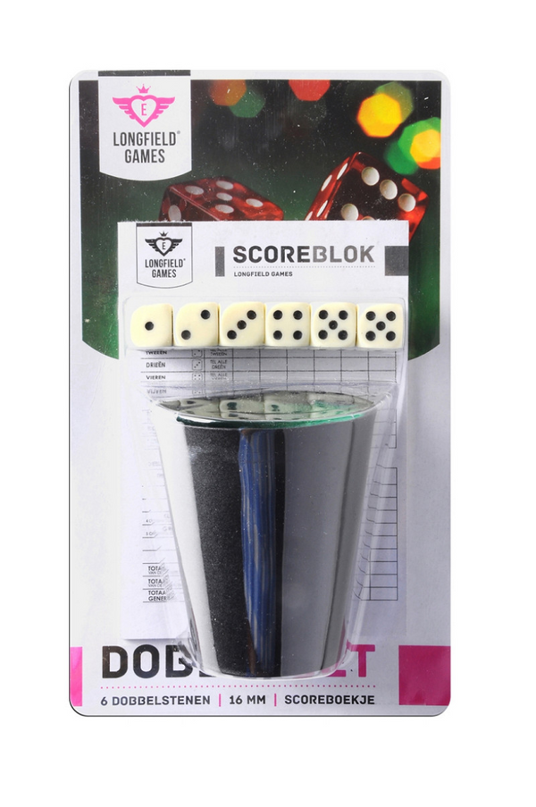 Longfield Dice set cup + 6 dice and score pad