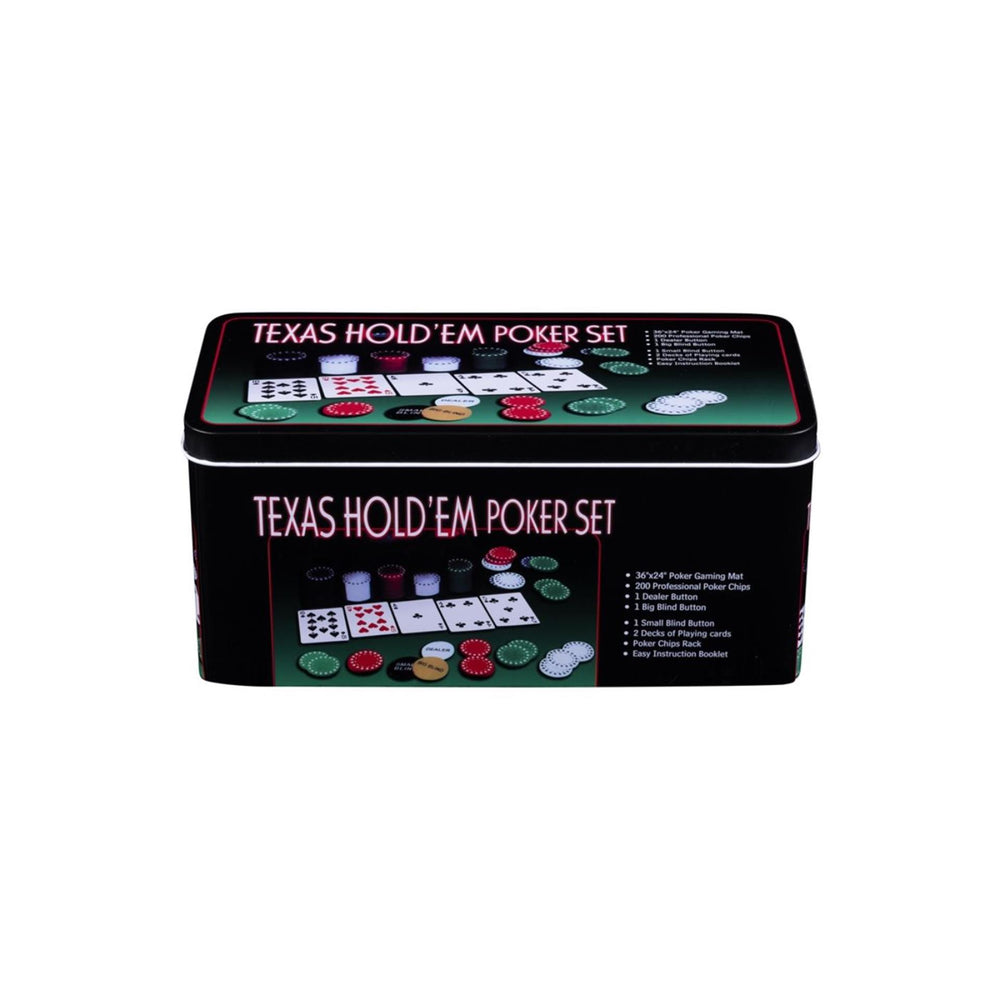 Engelhart pokerset met kaarten, kleed en 200 chips (4 gram) in doos