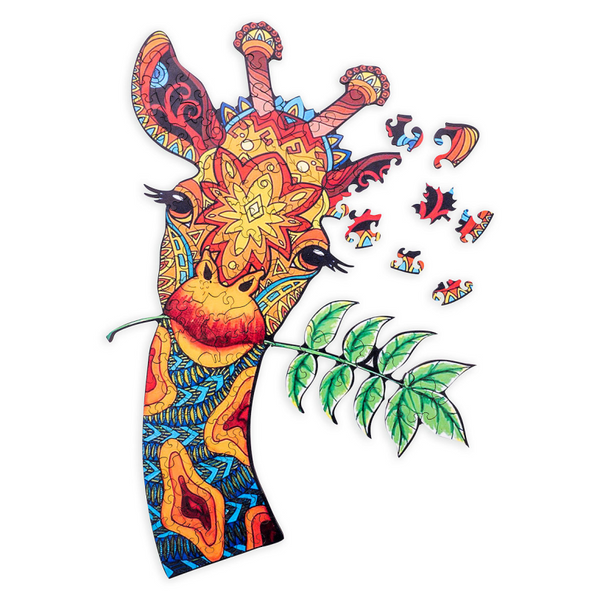 Engelhart houten puzzel mysterious a4 - giraf