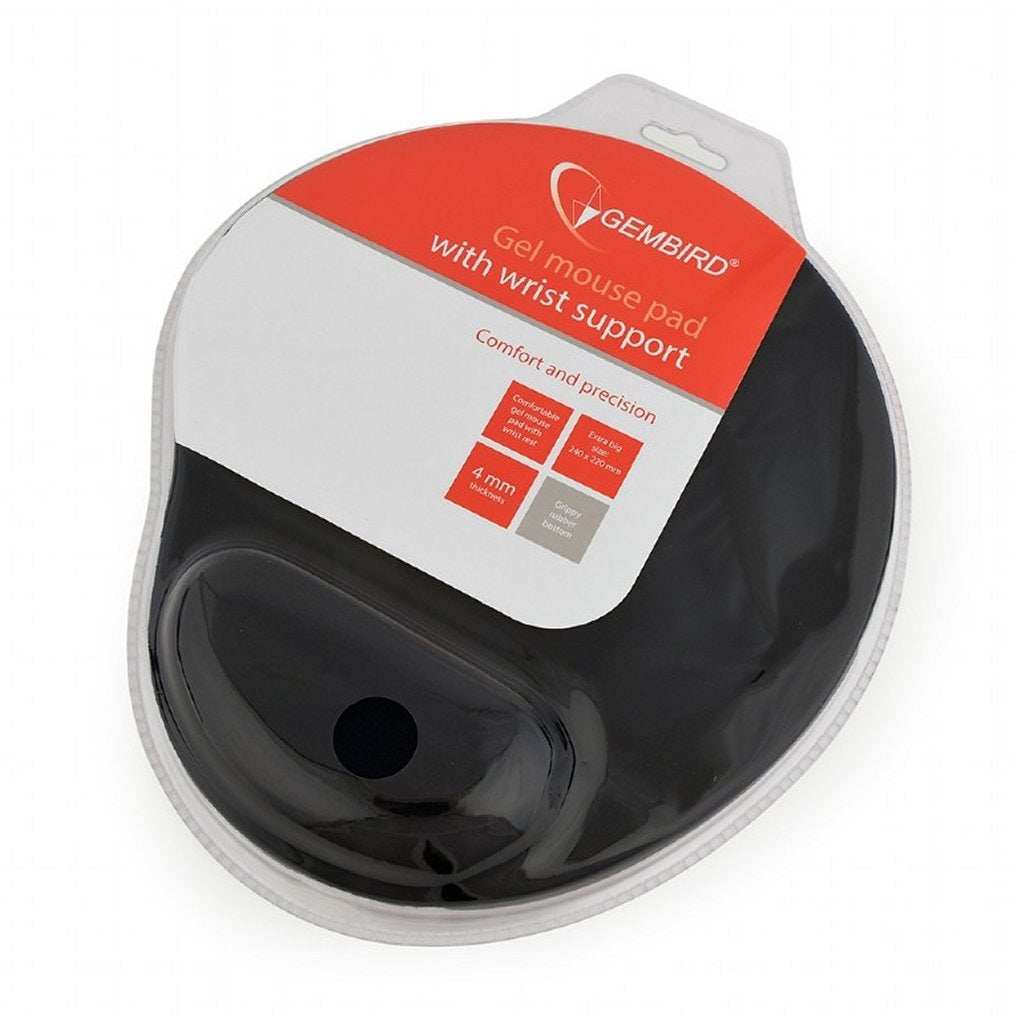 Gembird muismat met gel polssteun zwart