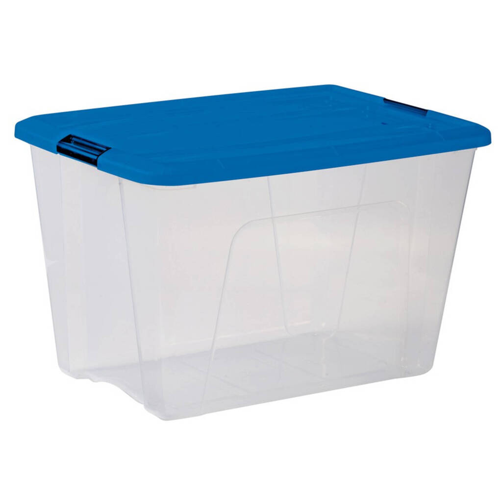 Iris topbox opbergbox 60l 57.5x39x36.5 cm blauw transparant