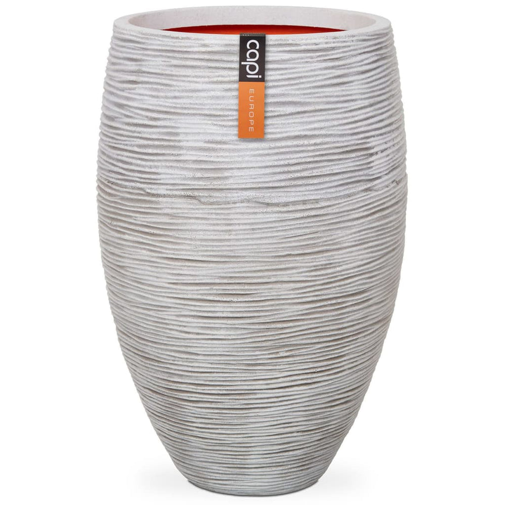 Capi bloempot natuur rib elegant deluxe 40x60 cm ivoorkleur kofi1131