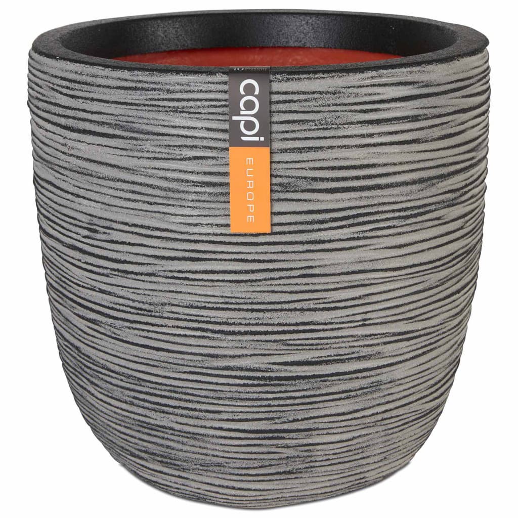 Capi bloempot naturel rib 43x41 cm antraciet kofz933