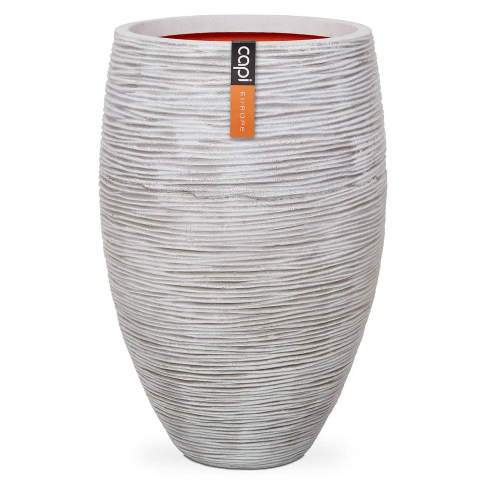Capi bloempot naturel rib elegant deluxe 45x72 cm ivoorkleurig