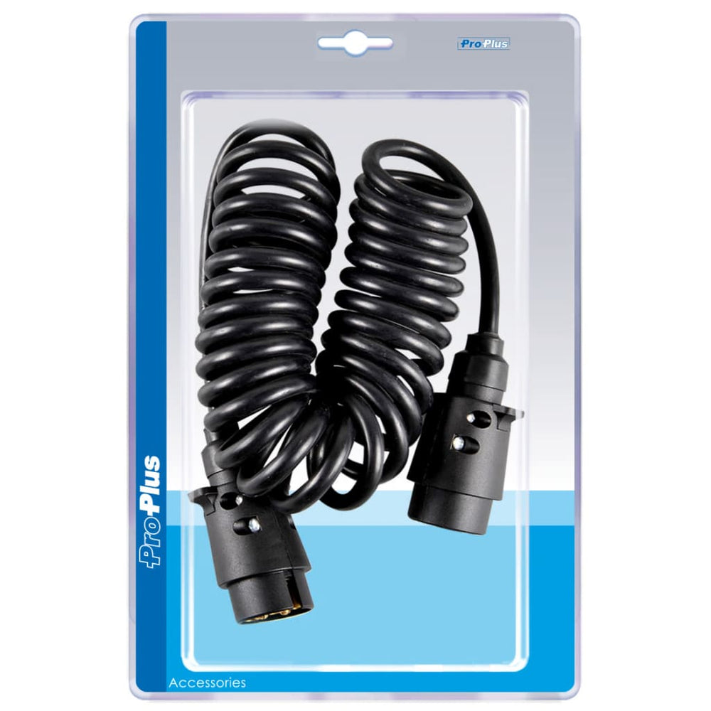 Proplus spiraalkabel met 2x7-pins stekker 3m