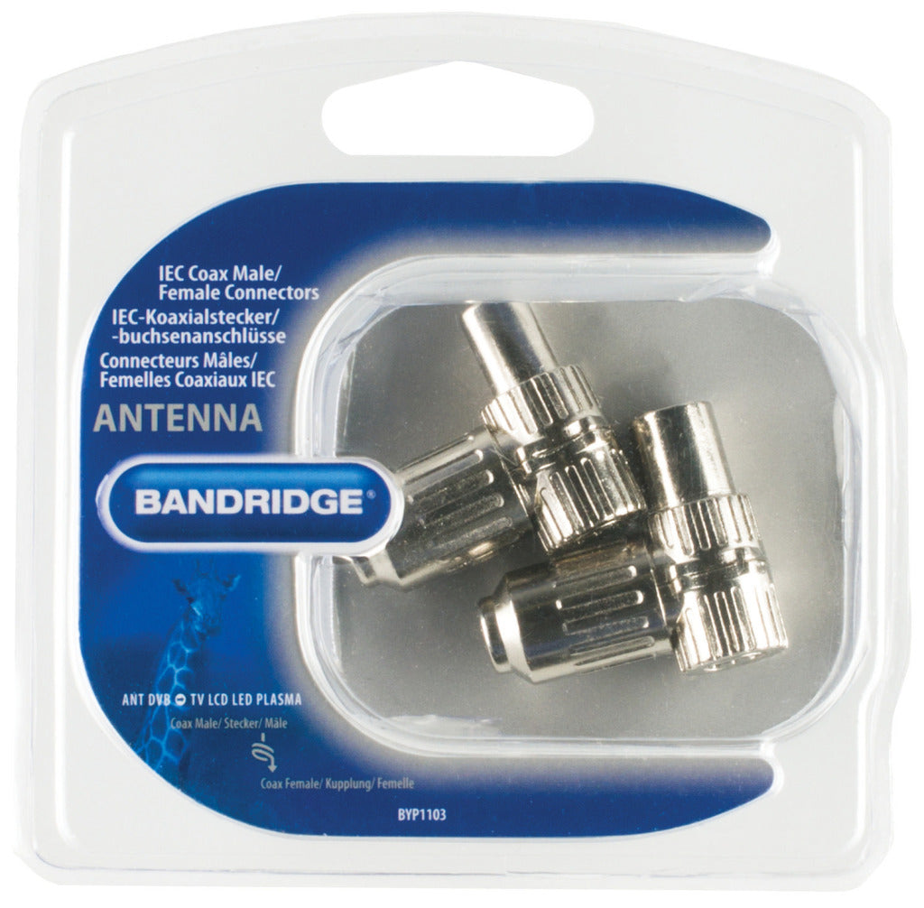 Bandridge BYP1103 IEC-coaxconnectoren mannelijk vrouwelijk