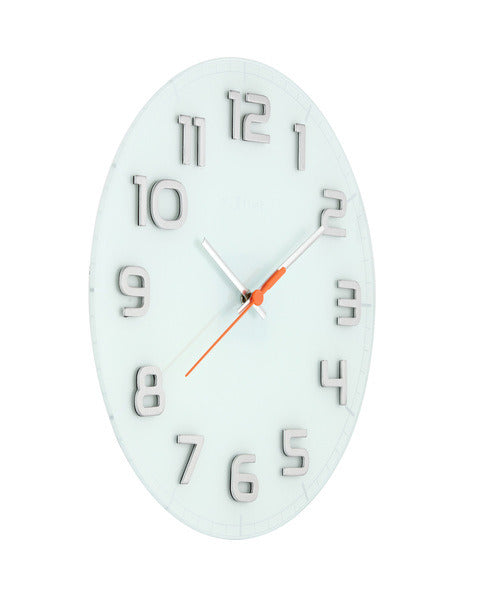 Nextime ne-8817wi wandklok dia. 30 x 3,5 cm, glas, wit, 'classy round'