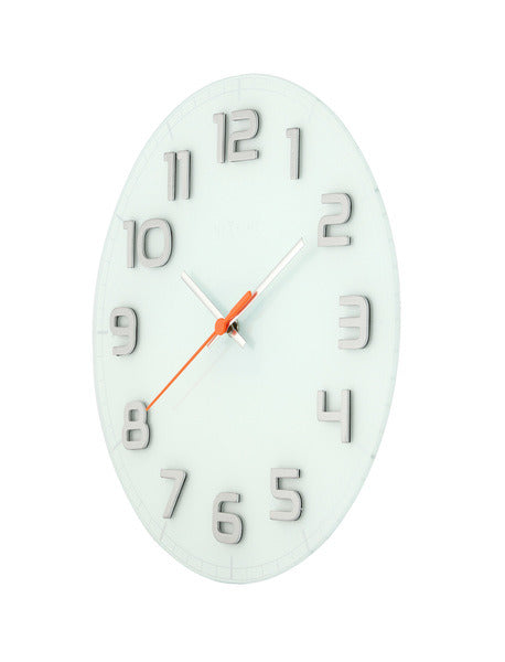 Nextime ne-8817wi wandklok dia. 30 x 3,5 cm, glas, wit, 'classy round'