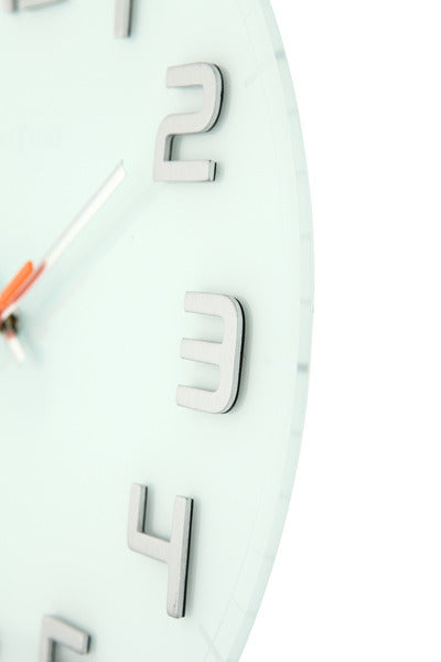 Nextime ne-8817wi wandklok dia. 30 x 3,5 cm, glas, wit, 'classy round'