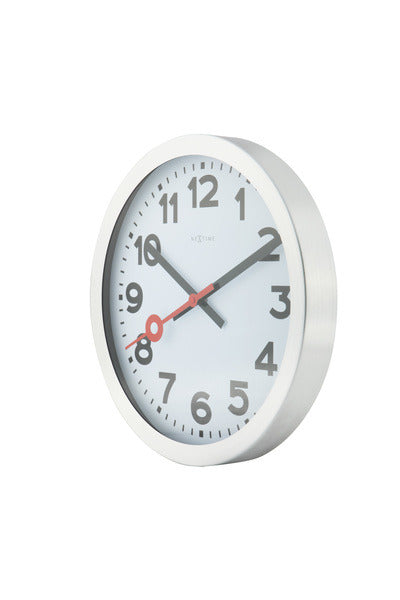 Nextime ne-3998ar wandklok dia. 19 cm, geborsteld aluminium, 'station'