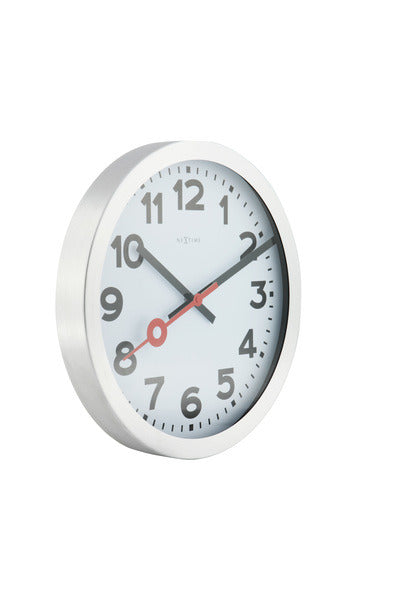 Nextime ne-3998ar wandklok dia. 19 cm, geborsteld aluminium, 'station'