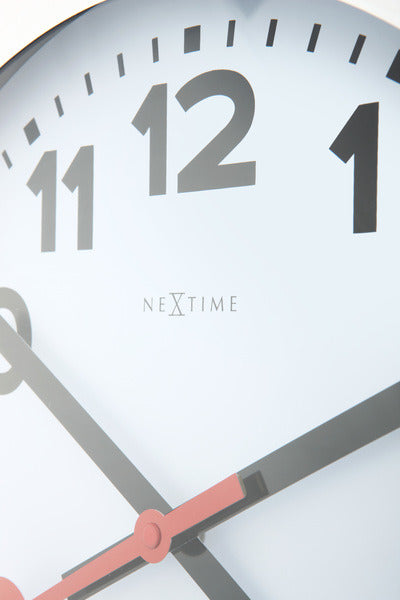 Nextime ne-3998ar wandklok dia. 19 cm, geborsteld aluminium, 'station'