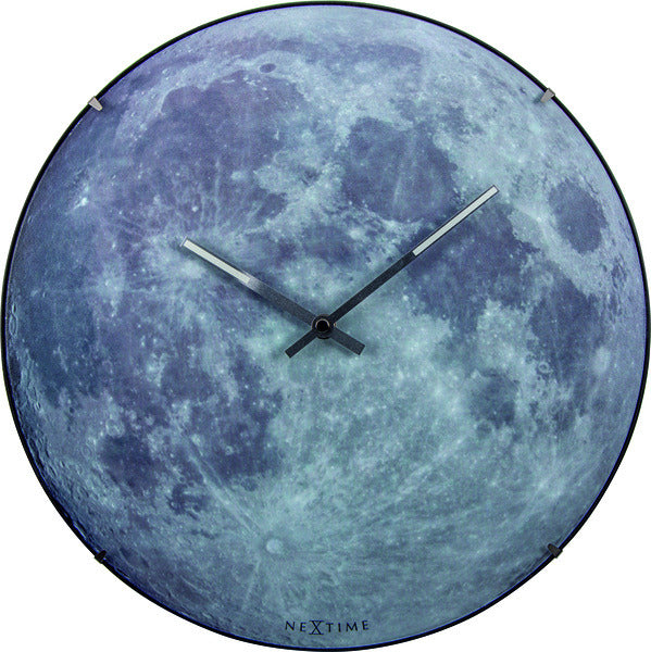 Nextime ne-3164 wandklok dia. 35 cm, bol glas, 'blauwe maankoepel'