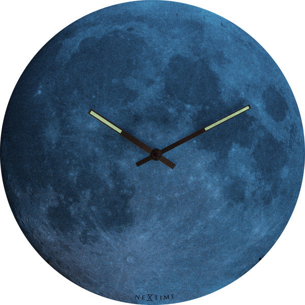 Nextime ne-3164 wandklok dia. 35 cm, bol glas, 'blauwe maankoepel'