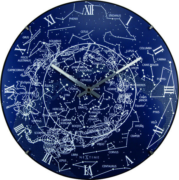 Nextime ne-3165 wandklok dia. 35 cm, bol glas, 'melkwegkoepel'