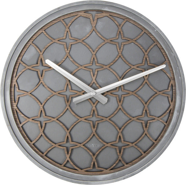 Nextime ne-3212br wandklok dia. 39,5 cm, polyresin hout, grijs