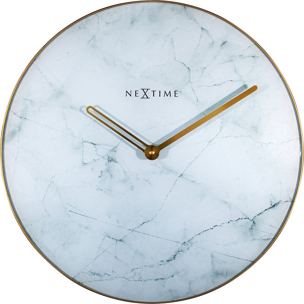 Nextime ne-8189wi wandklok marmer ø 40 cm wit