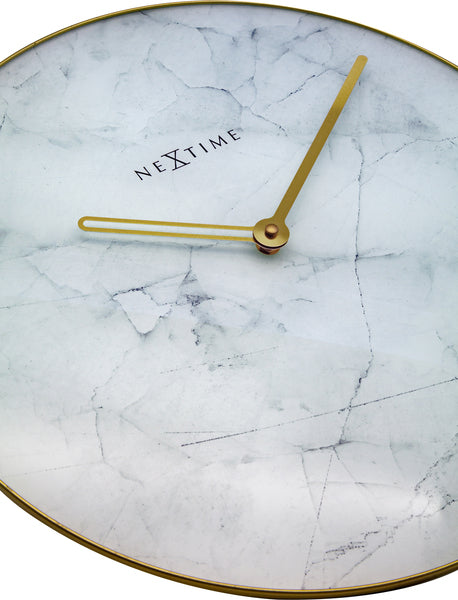 Nextime ne-8189wi wandklok marmer ø 40 cm wit
