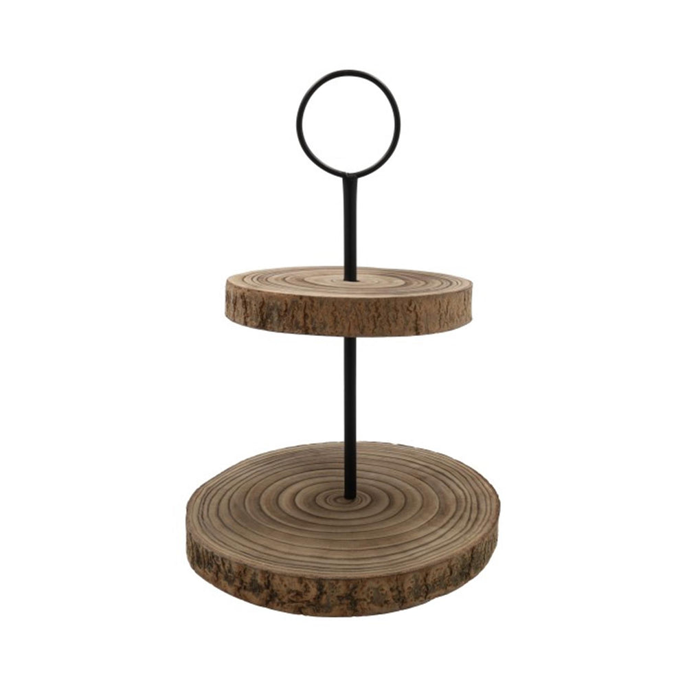 Hbx natural living etagere apollonia 2-laags h38d33cm