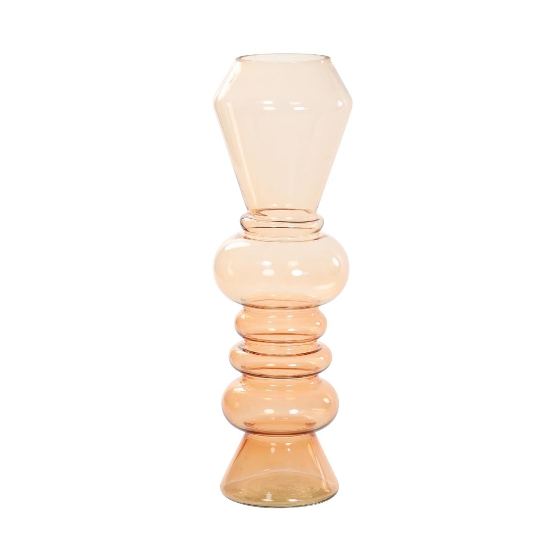 Light en living vaas livon glas perzik 13,5x13,5x44,5cm