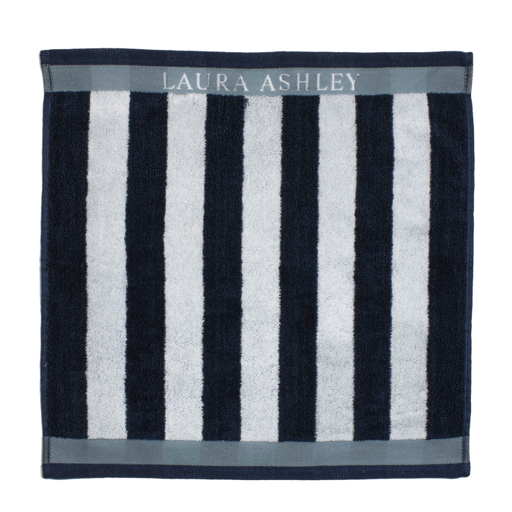 Laura ashley keukendoek middernacht streep 50x50 cm donkerblauw
