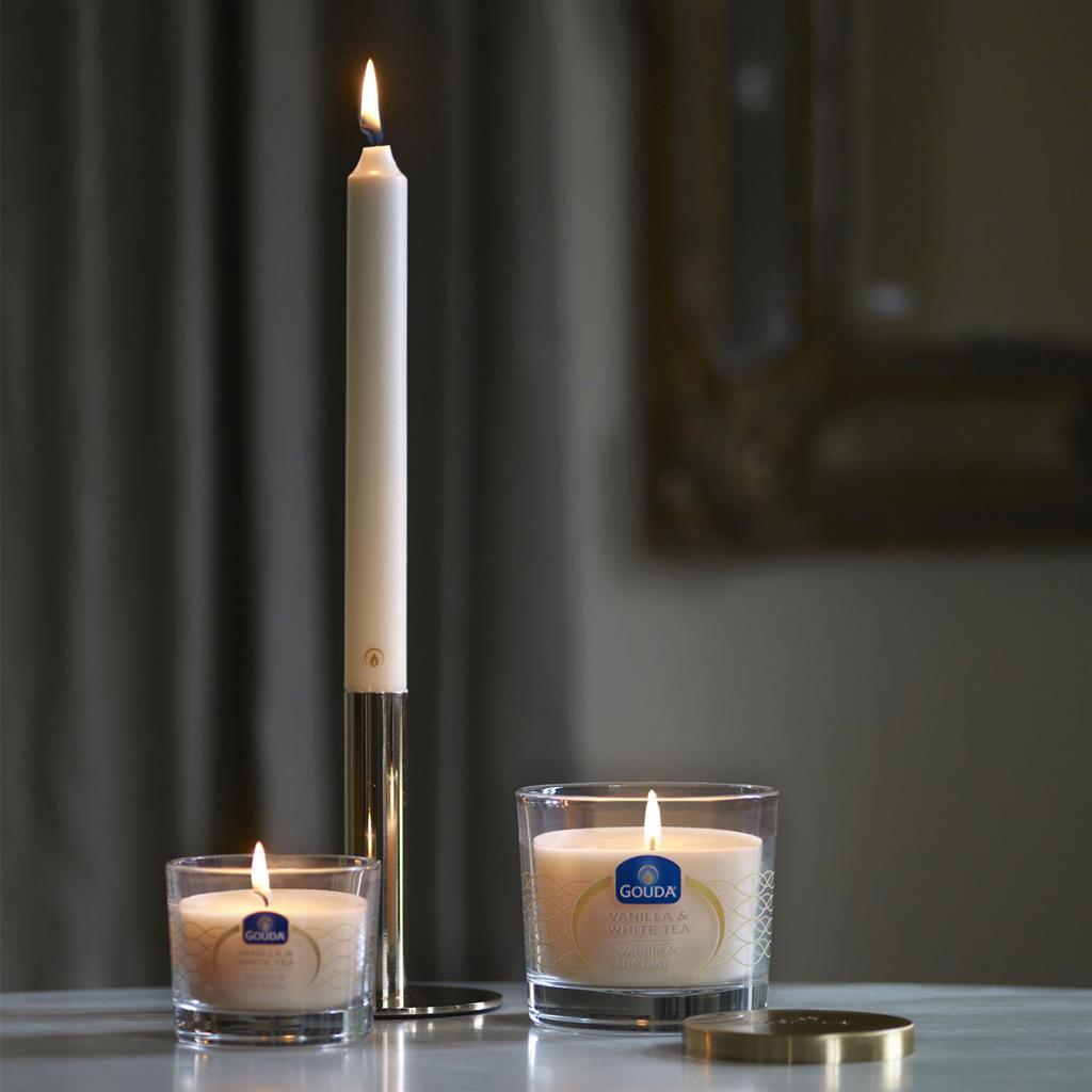 Goudse kroonkaarsen 8 stuks wit