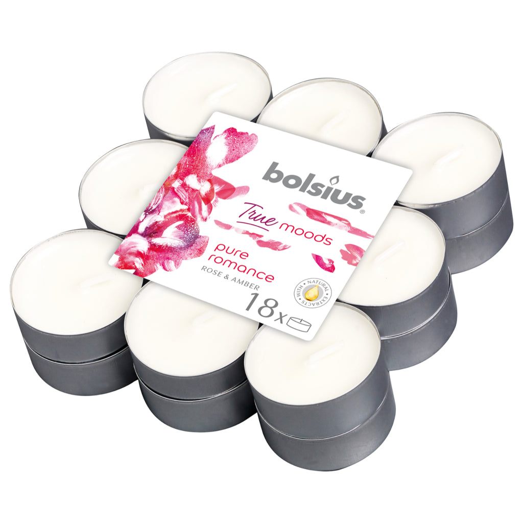 Bolsius true moods geurtheelicht pure romantiek roos en amber 18 stuks
